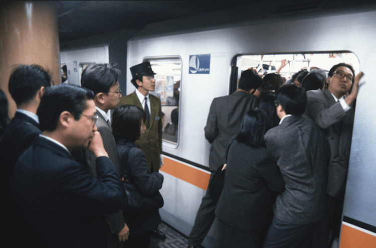 japan commuting on a train