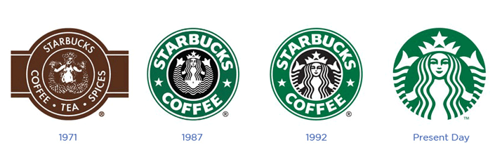 時代と共にシンプルになるスターバックスのロゴ