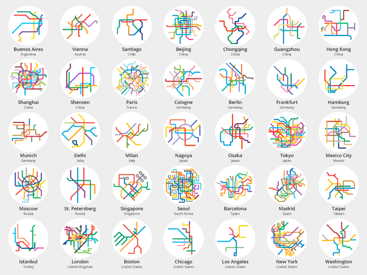 世界の路線図をイラストにしたクールなプロジェクト