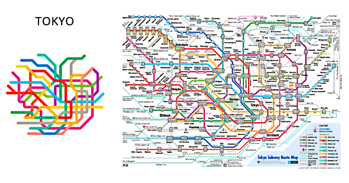 東京のメトロ路線図のデザインをアートに変換したプロジェクト
