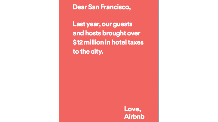 サンフランシスコ市に対して多くの税金を払っていることをアピール