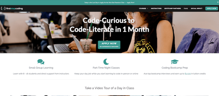 first step coding website