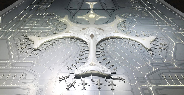 雪の結晶を参考にしたハルビン太平国際空港の造形