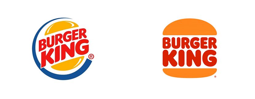Burger Kingのロゴリデザイン: 旧 (左) | 右 (新}