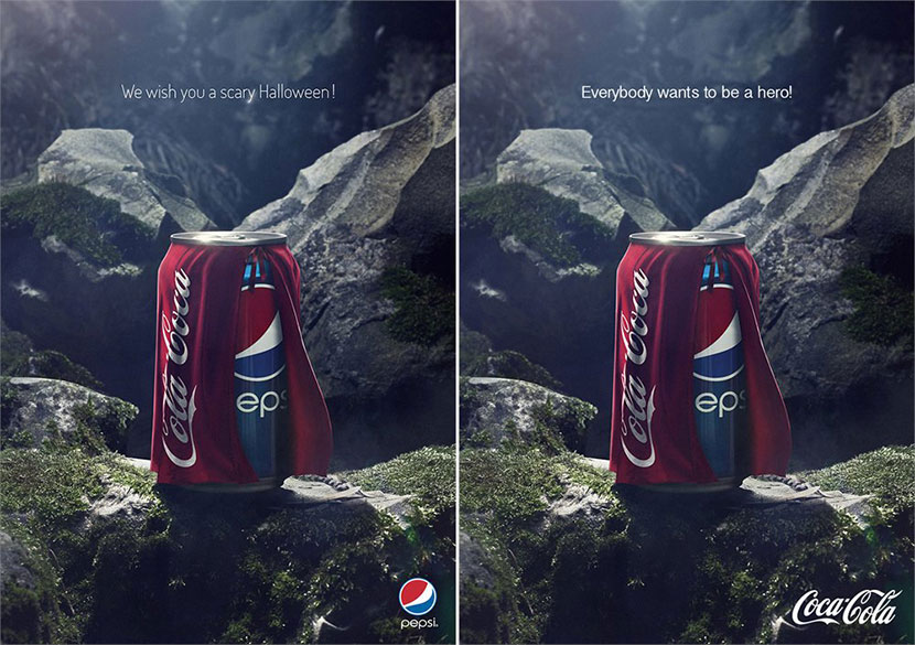 コーラとペプシのライバル広告ハロウィーンキャンペーン
