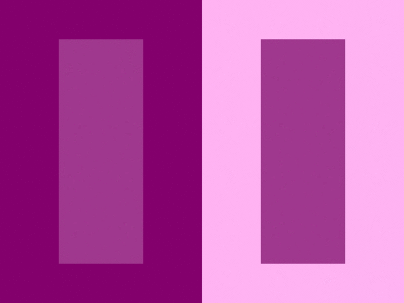 左右の四角が違った色に見える同時コントラスト錯視