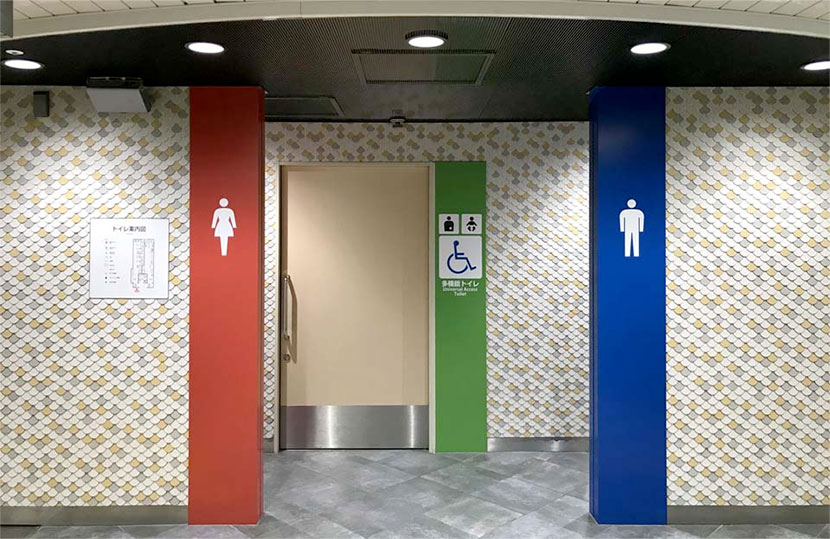オーソドックスな公衆トイレの標識デザイン