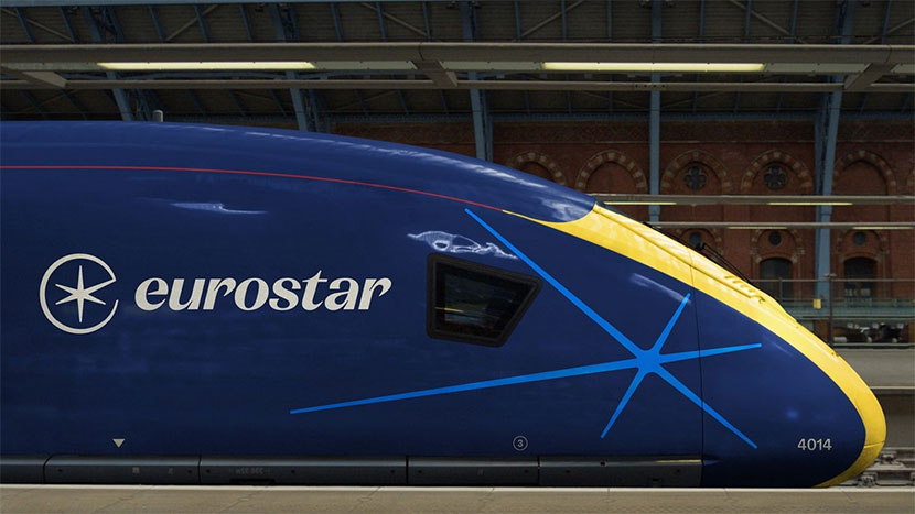 新しいロゴが掲載されたEurostarの車両 