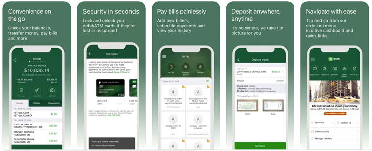 TD Bankのモバイルアプリ